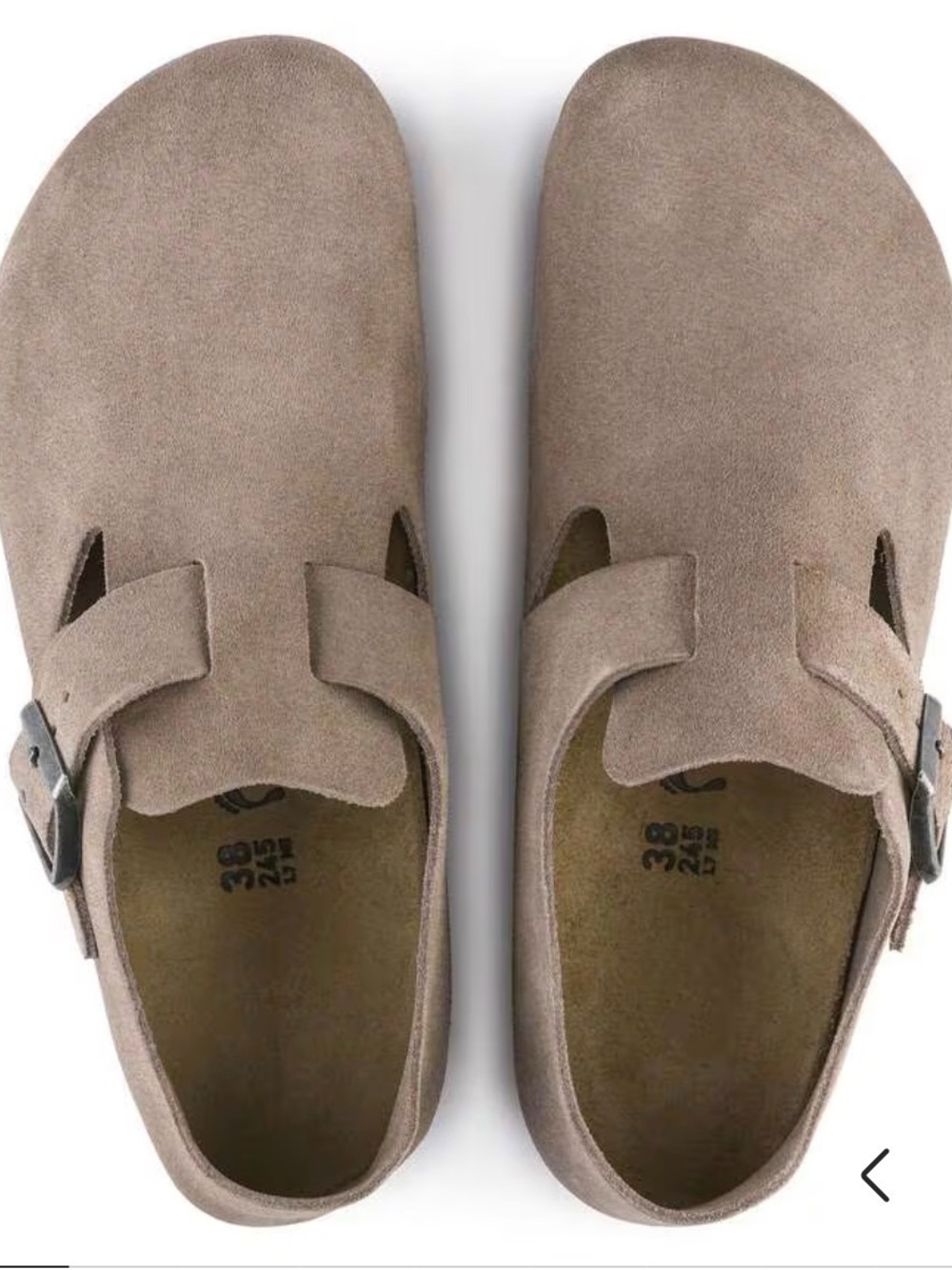 Birkenstock London Suede Clogs in Taupe